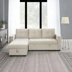 Modern Reversible L-shaped Sleeper Sectional Sofa Bed with Storage Chaise