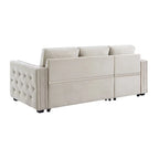 Modern Reversible L-shaped Sleeper Sectional Sofa Bed with Storage Chaise