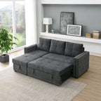 Modern Reversible L-shaped Sleeper Sectional Sofa Bed with Storage Chaise