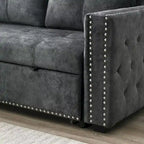 Modern Reversible L-shaped Sleeper Sectional Sofa Bed with Storage Chaise