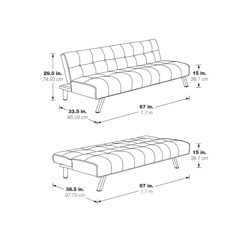 Sawyer Futon with Stainless Steel Legs