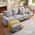 Jarenie 79.72 L Shaped Sofa with Storage Ottoman for Living Room