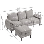 Jarenie 79.72 L Shaped Sofa with Storage Ottoman for Living Room