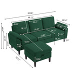 Jarenie 79.72 L Shaped Sofa with Storage Ottoman for Living Room