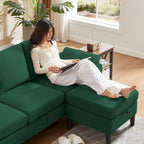 Jarenie 79.72 L Shaped Sofa with Storage Ottoman for Living Room