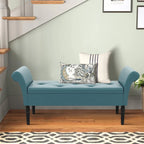Storage Ottoman Bench with Arms Upholstered Tufted Storage Bench for Bedroom Entryway Bench Footstool with Large Storage