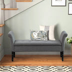 Storage Ottoman Bench with Arms Upholstered Tufted Storage Bench for Bedroom Entryway Bench Footstool with Large Storage