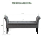 Storage Ottoman Bench with Arms Upholstered Tufted Storage Bench for Bedroom Entryway Bench Footstool with Large Storage