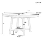 Farmhouse Round Extendable Dining Table with 16 Leaf Wood