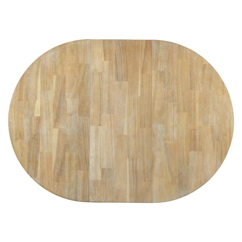 Farmhouse Round Extendable Dining Table with 16 Leaf Wood