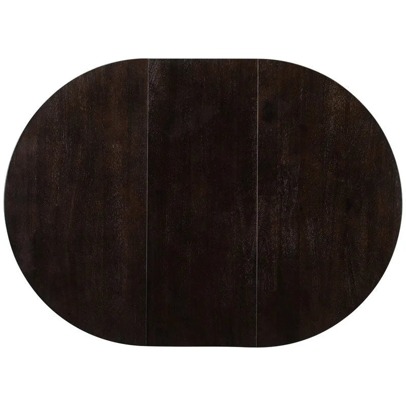 Farmhouse Round Extendable Dining Table with 16 Leaf Wood