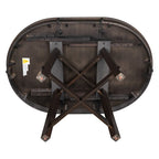 Farmhouse Round Extendable Dining Table with 16 Leaf Wood
