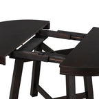 Farmhouse Round Extendable Dining Table with 16 Leaf Wood