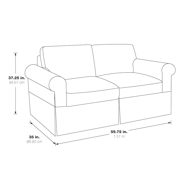 Porch & Den Zuni Mid-century Slipcover Loveseat