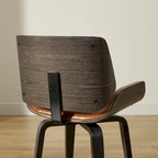 Art Leon Mid-century Faux Leather Swivel Bentwood Dining Chair