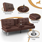 Homall Futon Sofa Bed Convertible Lounge Couch Sofa with Cupholders & Pillows