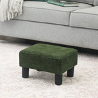 Adeco Small Rectangular Ottoman Modern PU Leather Footrest Stool Chair
