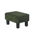 Adeco Small Rectangular Ottoman Modern PU Leather Footrest Stool Chair