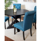 Roundhill Furniture Nylander 5-piece Dining Set, Cross-Buck Dining Table with 4 Stylish Chairs