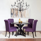 Roundhill Furniture Nylander 5-piece Dining Set, Cross-Buck Dining Table with 4 Stylish Chairs