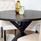 Roundhill Furniture Nylander 5-piece Dining Set, Cross-Buck Dining Table with 4 Stylish Chairs