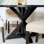 Roundhill Furniture Nylander 5-piece Dining Set, Cross-Buck Dining Table with 4 Stylish Chairs