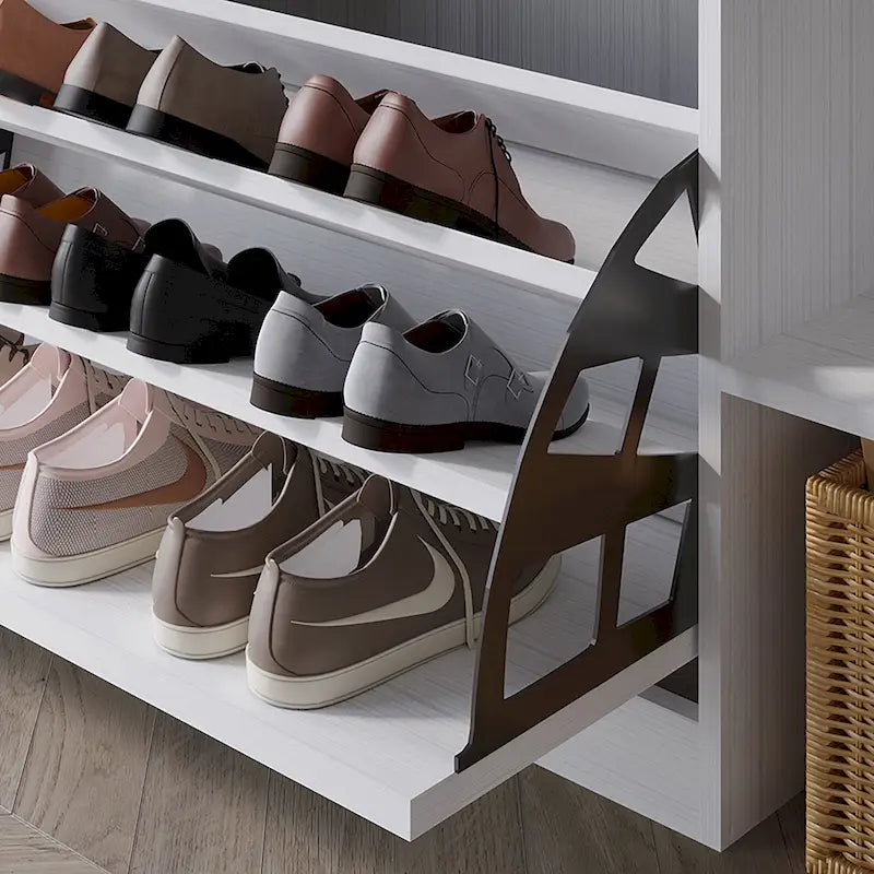 CraftPorch Multifunctional Flip-Drawer Storage Shoes Bench