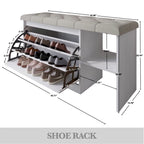 CraftPorch Multifunctional Flip-Drawer Storage Shoes Bench