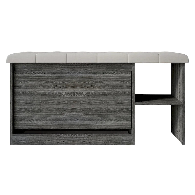 CraftPorch Multifunctional Flip-Drawer Storage Shoes Bench