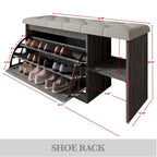 CraftPorch Multifunctional Flip-Drawer Storage Shoes Bench
