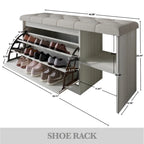 CraftPorch Multifunctional Flip-Drawer Storage Shoes Bench