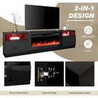 36 Electric Fireplace TV Stand, Entertainment Center & TV Console for TVs up to 80, Modern Fireplace Heater for Living Room