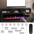 BOSSIN Fireplace 65 TV Stand for TVs Up to 75 TV with 60 Electric Fireplace,Entertainment Center with Open Shelve Storage