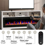 BOSSIN Fireplace 65 TV Stand for TVs Up to 75 TV with 60 Electric Fireplace,Entertainment Center with Open Shelve Storage