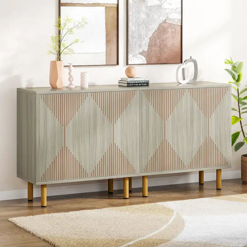 58 Inches Sideboard Buffet Cabinet with Doors Freestanding Storage Cabinet