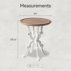 COZAYH Rustic Farmhouse End Table, Natural Top Side Table for Family, Dinning or Living Room, Handcrafted Finish, Modern