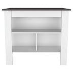 TUHOME Cala 3-Shelf Wooden Casual Kitchen Island