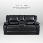 72 Width Modern Contemporary Faux Leather Manual Reclining Loveseat