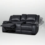 72 Width Modern Contemporary Faux Leather Manual Reclining Loveseat