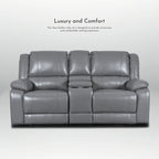 72 Width Modern Contemporary Faux Leather Manual Reclining Loveseat