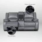 72 Width Modern Contemporary Faux Leather Manual Reclining Loveseat