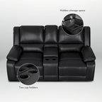 72 Width Modern Contemporary Faux Leather Manual Reclining Loveseat