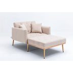 Velvet Upholstered Tufted Living Room Sleeper Sofa Chair With Rose Golden feet