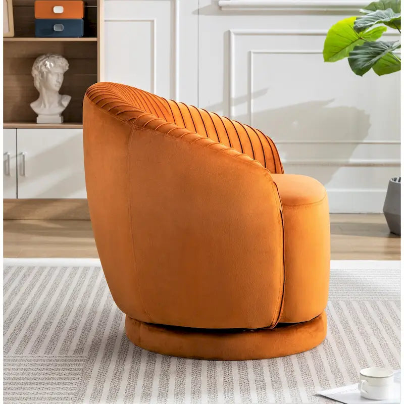Small Milvo Velvet Swivel Barrel Chair