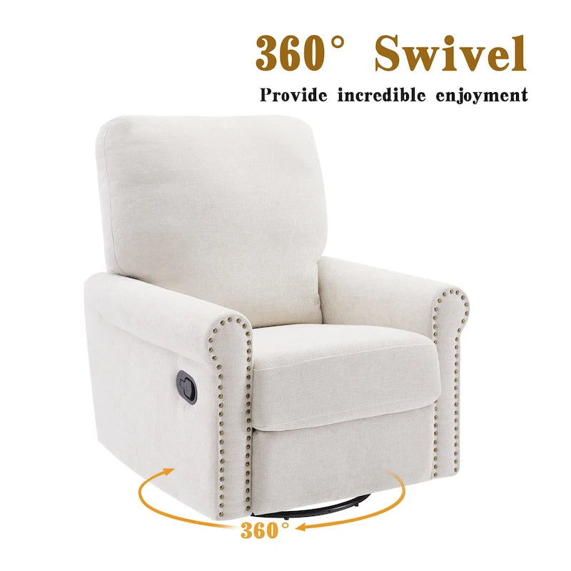 Heido 360 Degree Swivel Glider Manual Recliner Leisure Chair Set of 2