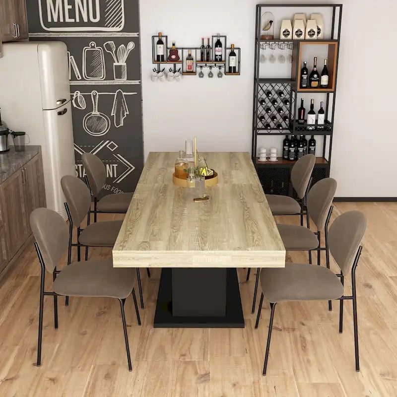 Home Wood Dining Table Extendable Table Meeting Working Computer