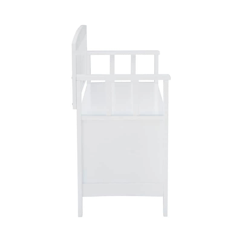 Migdalia Flip Top Slat Back Storage Entryway Bench