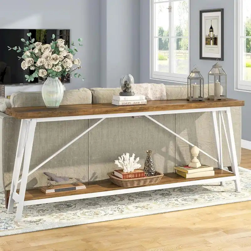 70.9 Inches Long Narrow Sofa Table Behind Couch for Entryway