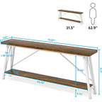 70.9 Inches Long Narrow Sofa Table Behind Couch for Entryway