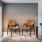 Premium Leather Executive Office Chairs with Padded Armrest